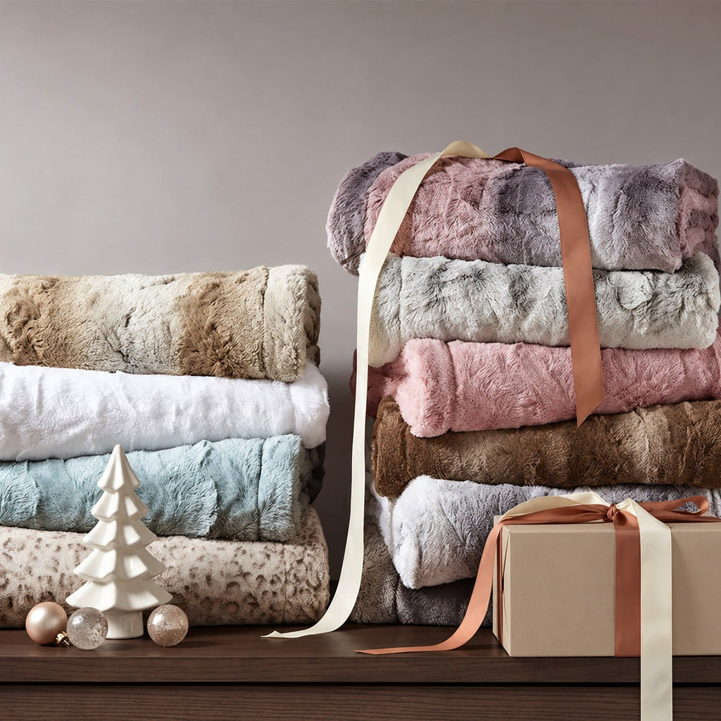 Cozy Throw Blanket, Zuri Oversized Faux Fur, Machine-Washable Care for Sofas, Beds and Relaxing at Home, 10 Color Options image 1