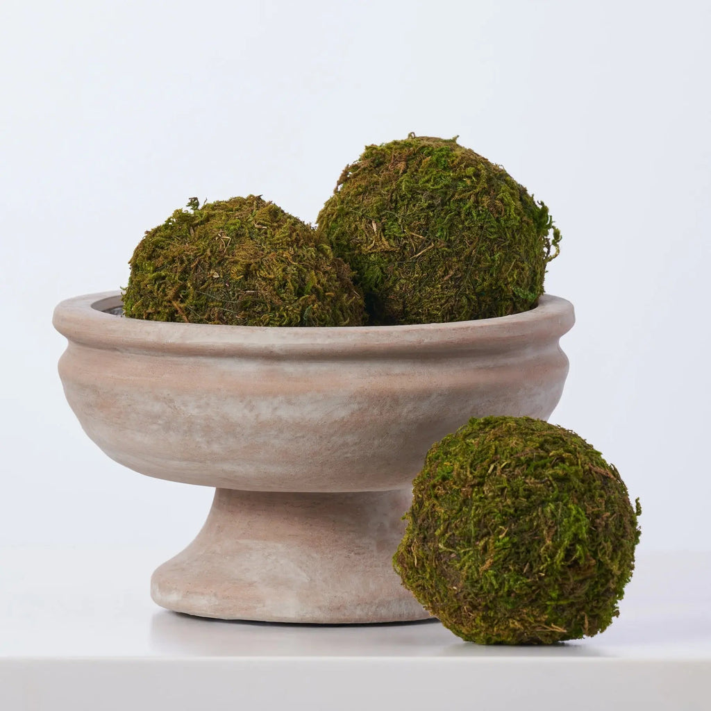 Dinnerware, Natural Green Faux Moss Ball Decorative Bowl, Lightweight Design for Everyday Meals and Table Settings, 3 Size Options image 1