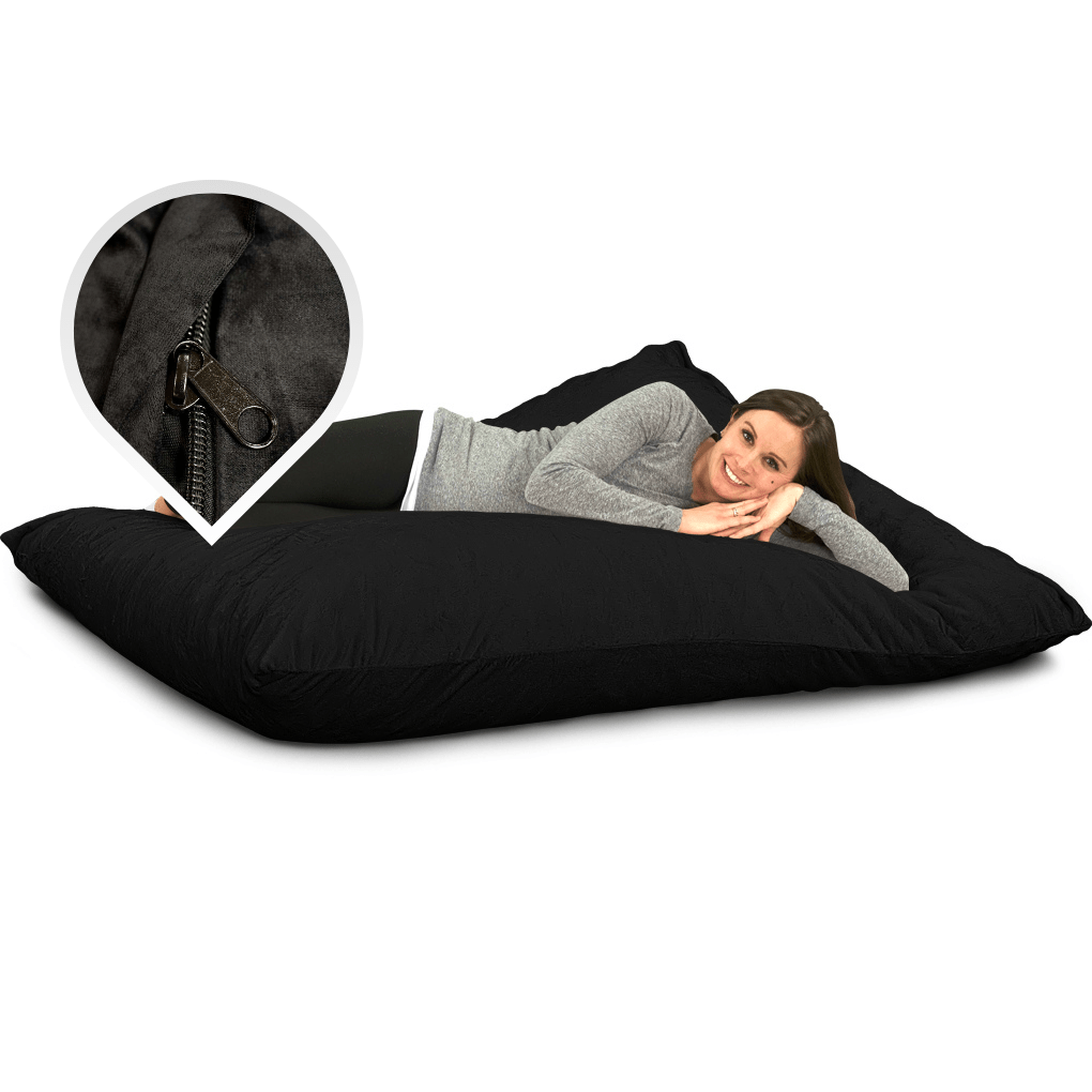 Bed Pillow, 5.5 Ft Bean Bag Chair Floor Replacement Cover, Machine-Washable Care for Sleeping, Reading and Bedroom Comfort, 8 Color Options image 1