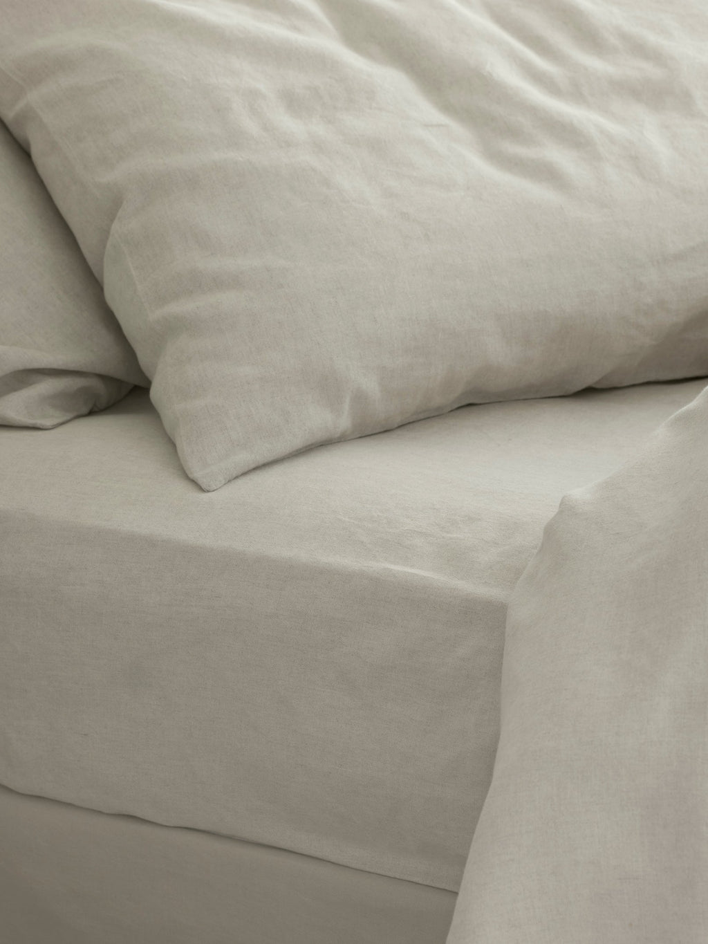 Fitted Sheet, Oatmeal 100% Linen for Everyday Bedding, Bedroom Layering and Guest Beds, 5 Size Options image 1