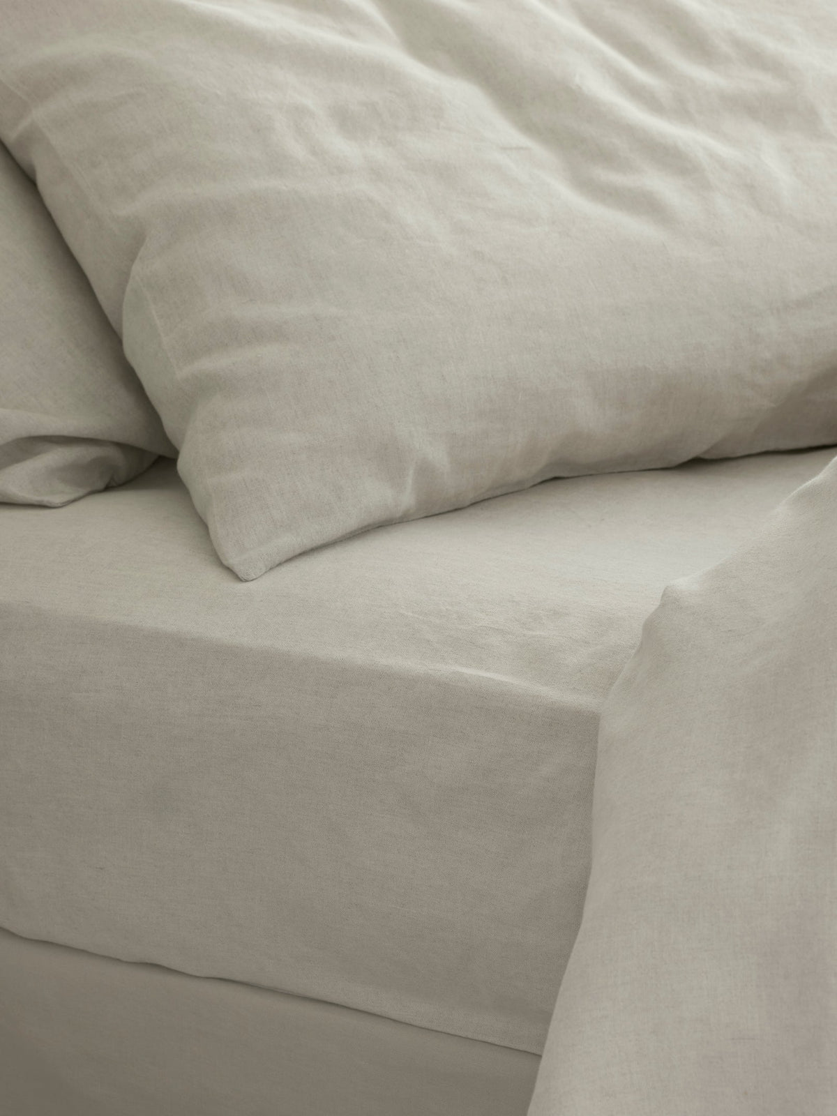 Fitted Sheet, Oatmeal 100% Linen for Everyday Bedding, Bedroom Layering and Guest Beds, 5 Size Options image 1