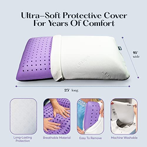 Bed Pillow, Lavender Zen Memory Foam Aromatherapy Cooling for Sleeping, Reading and Bedroom Comfort image 2