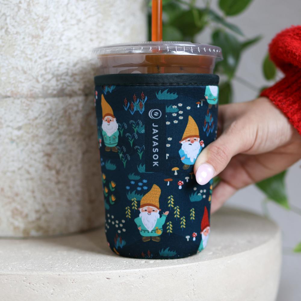 Reusable Cup Sleeve, Rollin' with my Gnomies, Neoprene Construction for Iced Coffee, Cold Drinks and Condensation Control, 3 Size Options image 2