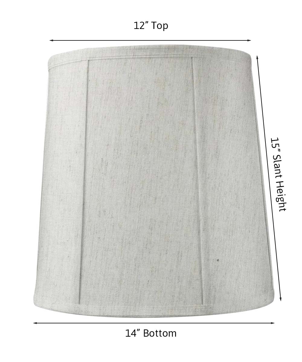 Fabric Lamp Shade, 14"W x 15"H Softback Drum Textured Oatmeal for Lamp Replacement, Reading Corners and Living Spaces image 2