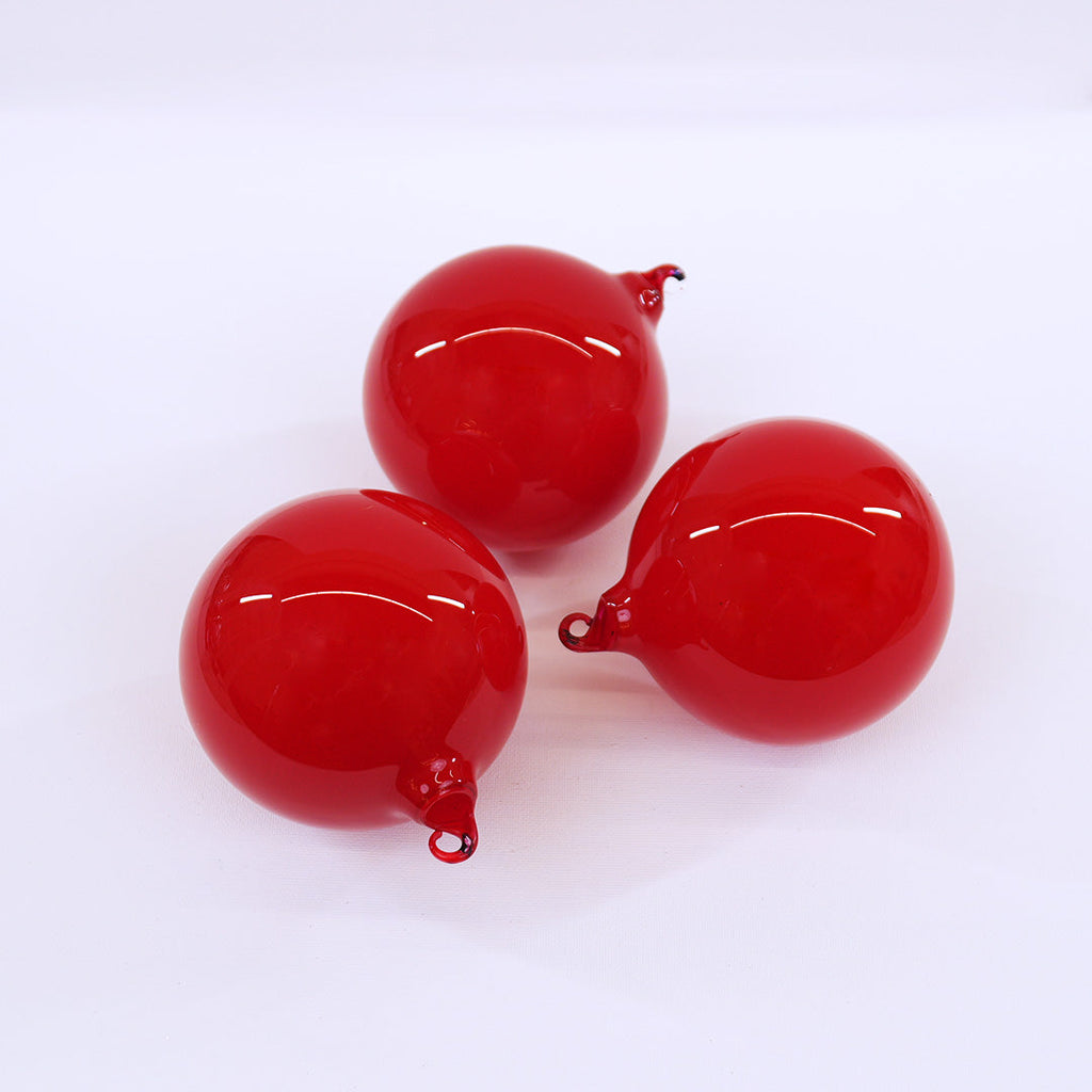 Seasonal Home Decor, 4" Classic Red Bubblegum Glass Ornament Box for Mantels, Tables and Seasonal Decorating image 2