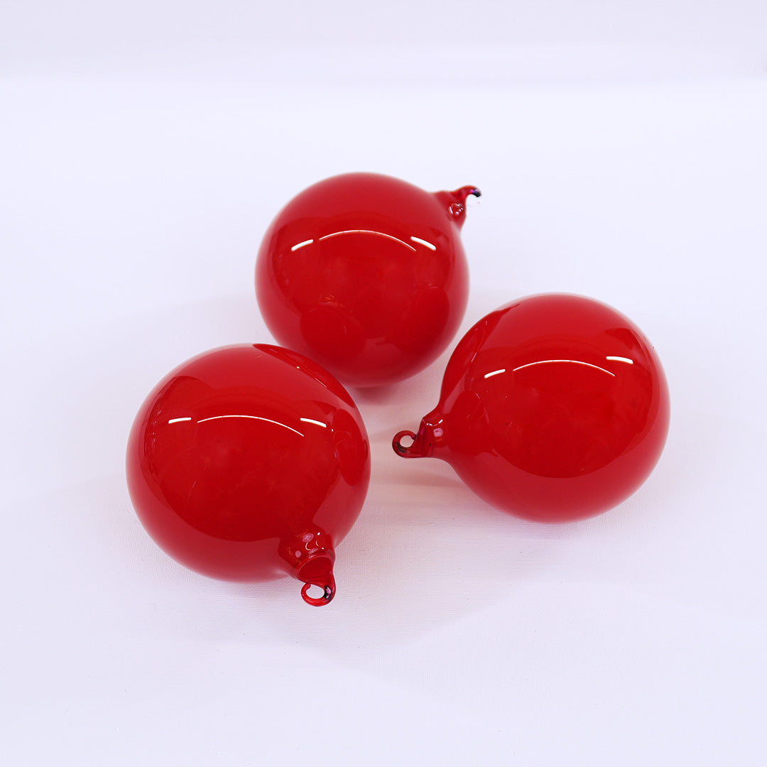 Seasonal Home Decor, 4" Classic Red Bubblegum Glass Ornament Box for Mantels, Tables and Seasonal Decorating image 2