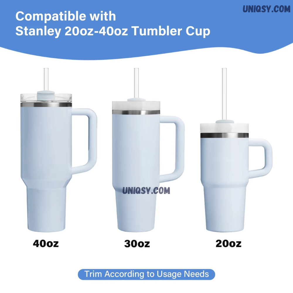 Reusable Straw Kit, Set for Stanley 20 30 40 oz Tumblers 6 Pcs, Dishwasher-Safe Care for Tumblers, Smoothies and Everyday Drinks image 2