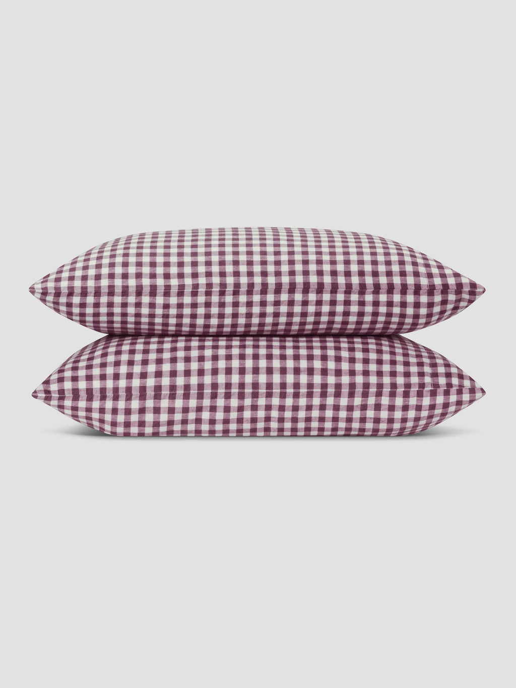 Pillowcase Set, Berry Gingham Linen Blend (Pair), Breathable Construction for Everyday Bedding and Bedroom Refreshes, 3 Size Options image 2