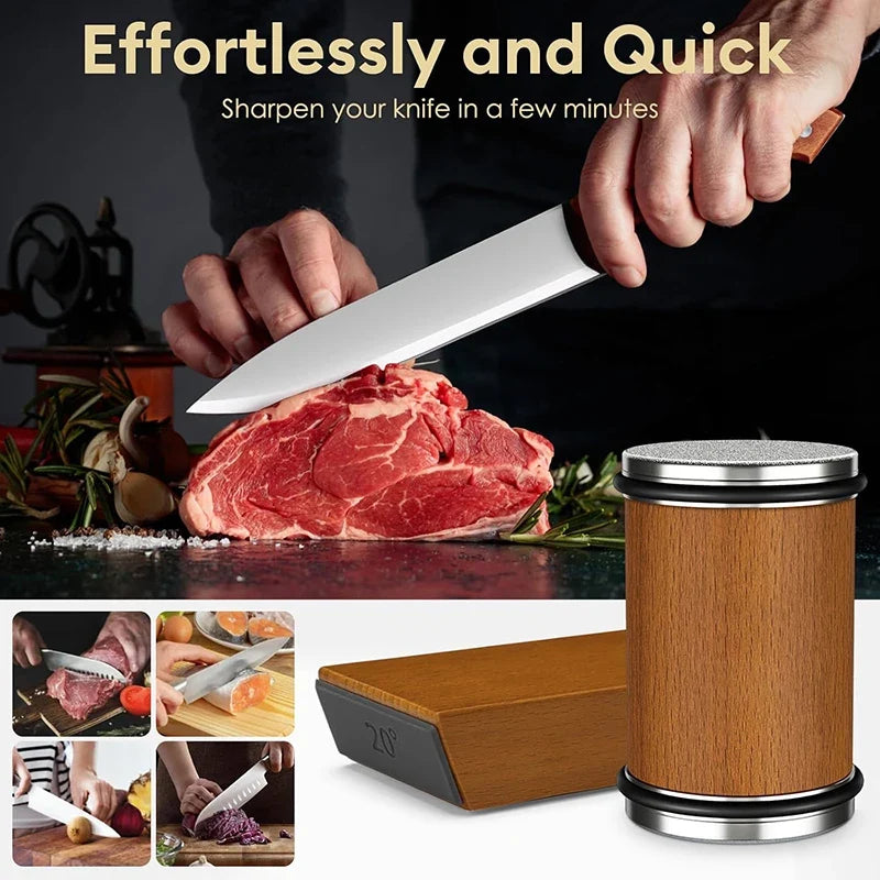 Rolling Knife Sharpener, with Magnetic Base 15° & 20° Angle Guide for Everyday Meal Prep and Home Kitchens, 15 Color Options image 2