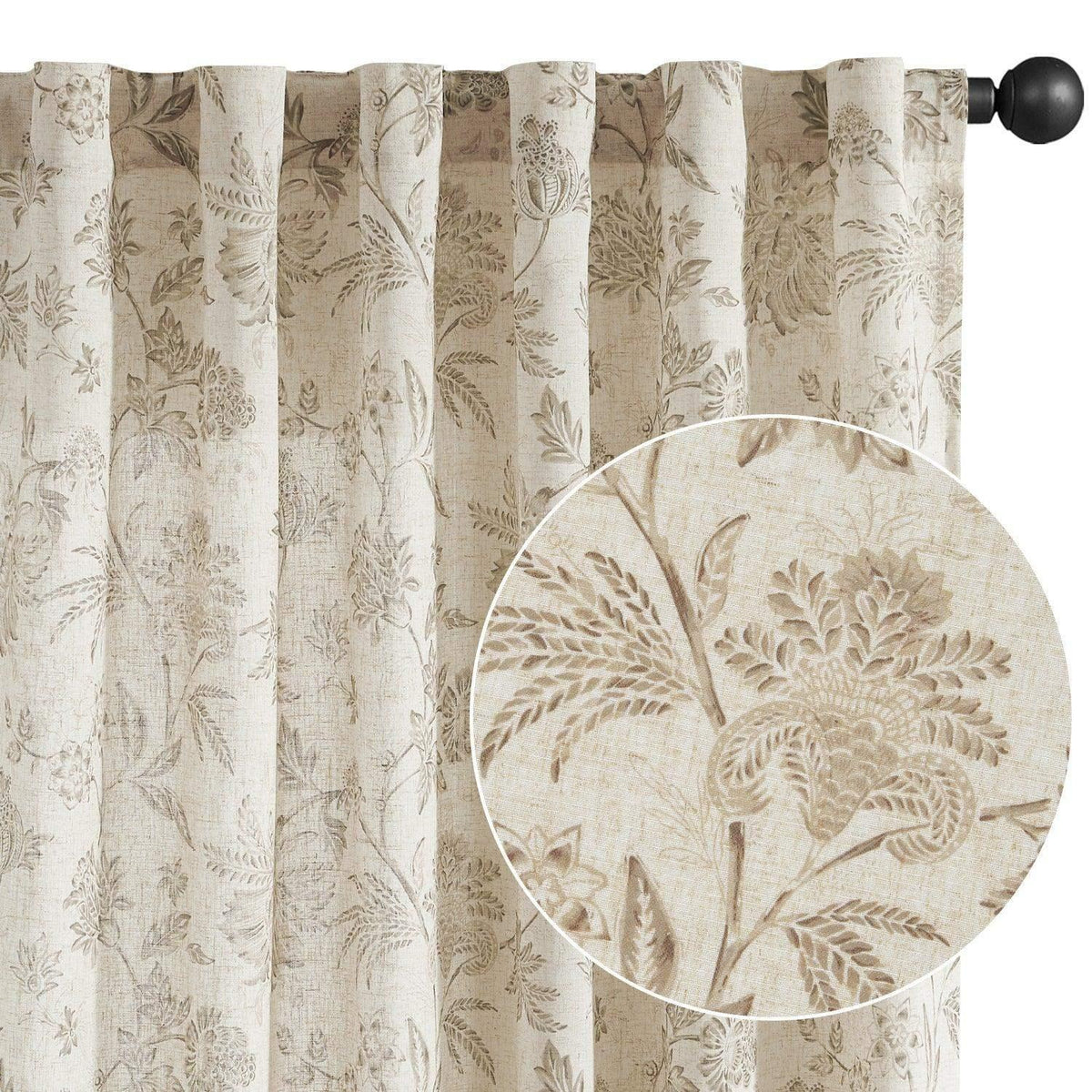 Window Curtain, Vintage Botanical Vine & Multi Floral Curtains for Windows, Room Styling and Everyday Privacy, 5 Sizes and 4 Colors image 2