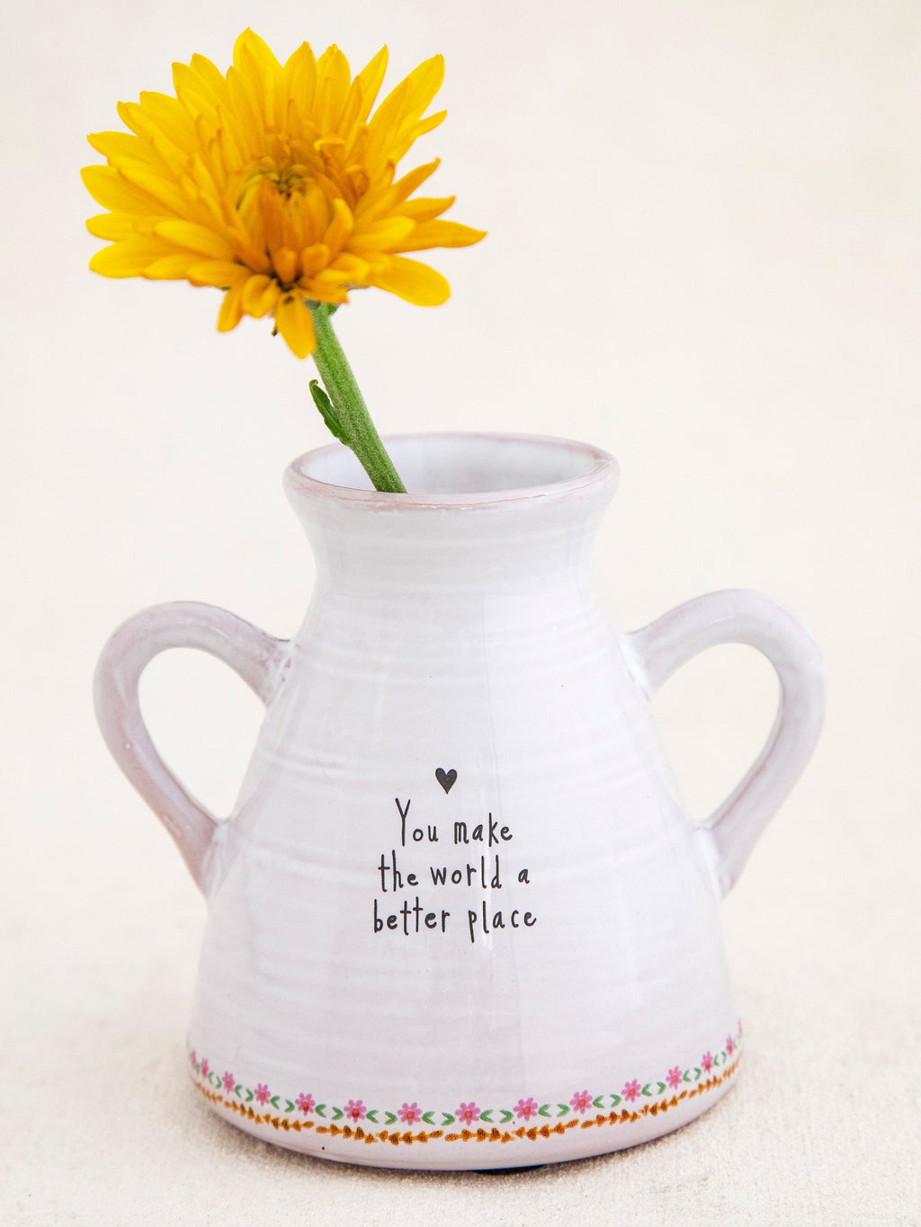 Decorative Vase, Artisan Bud You Make World Better for Flowers, Shelves and Living Spaces, Designed for Tabletop Arrangements and Home Decor image 2