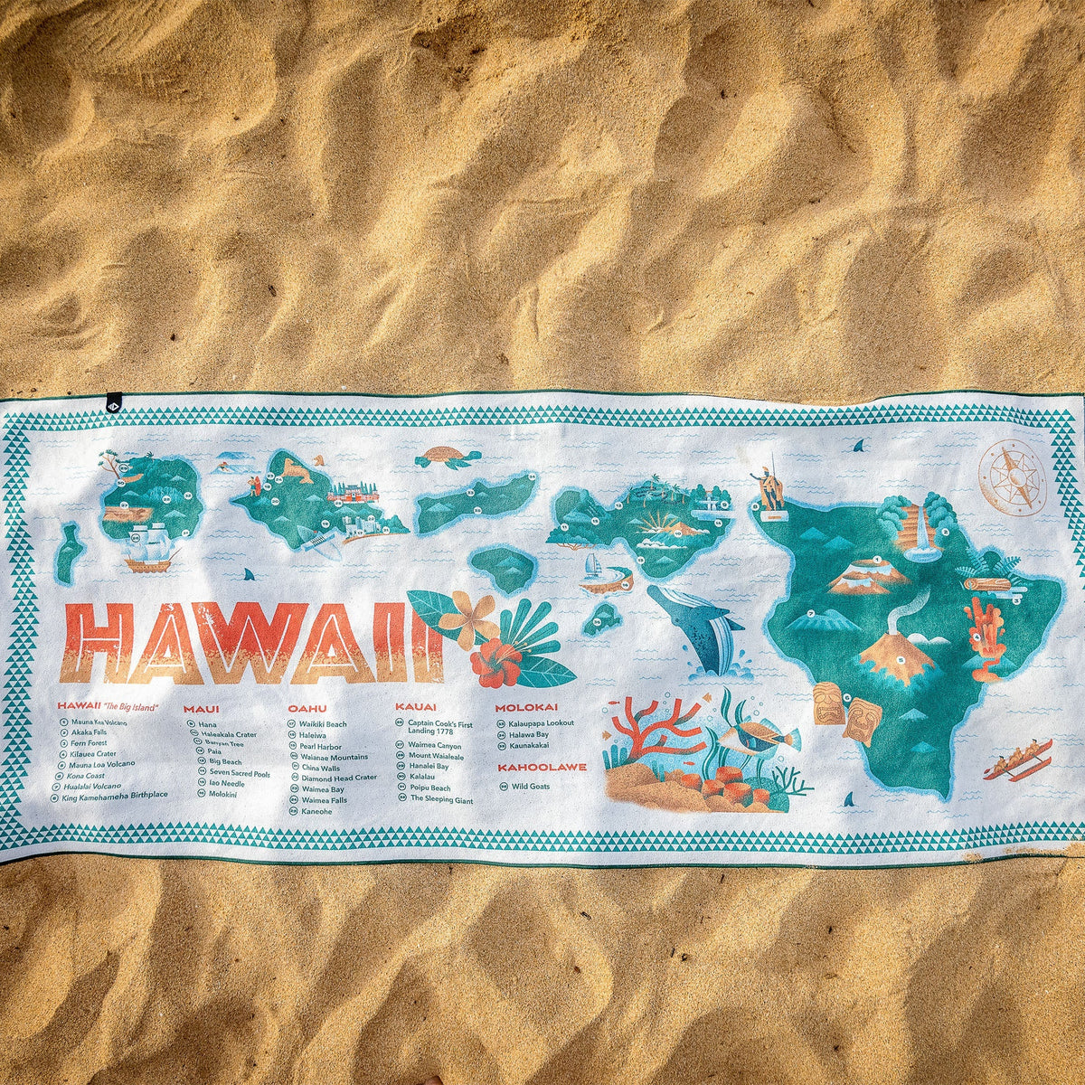 Bath Linen, Original Towel: Hawaii Map for Home Bathrooms and Everyday Care, Designed for Daily Bathroom Routines and Guest Baths image 2