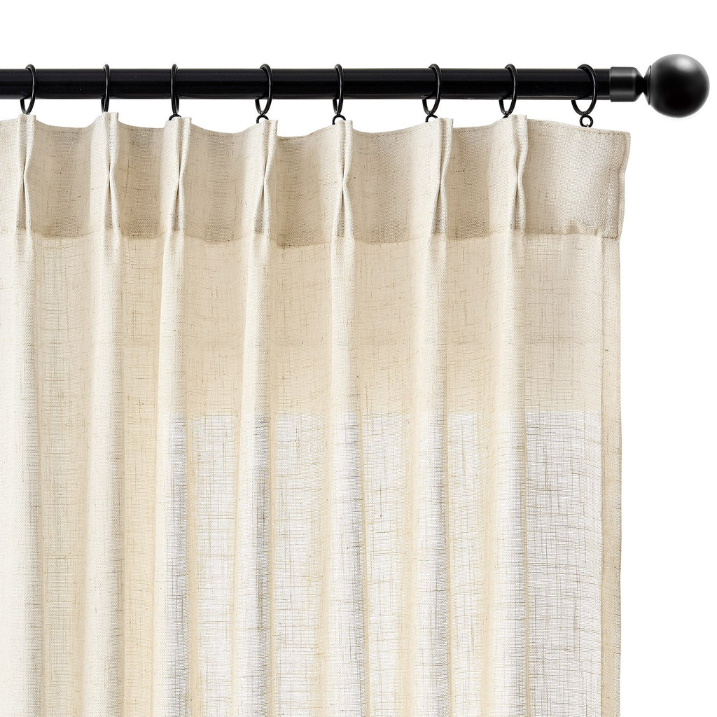 Window Curtain, Pinch Pleat Linen Blend Curtains (2 Panels) for Windows, Room Styling and Everyday Privacy, 4 Sizes and 5 Colors image 2