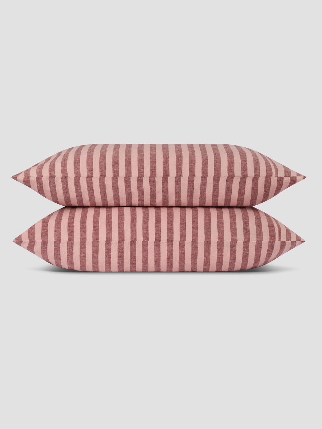 Pillowcase Set, Rhubarb & Rose Pembroke Stripe Linen Blend, Breathable Construction for Everyday Bedding and Bedroom Refreshes image 2
