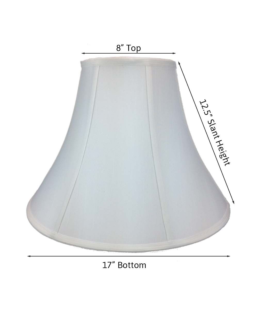 Fabric Lamp Shade, 17"W x 13"H White Bell Shantung for Lamp Replacement, Reading Corners and Living Spaces image 2