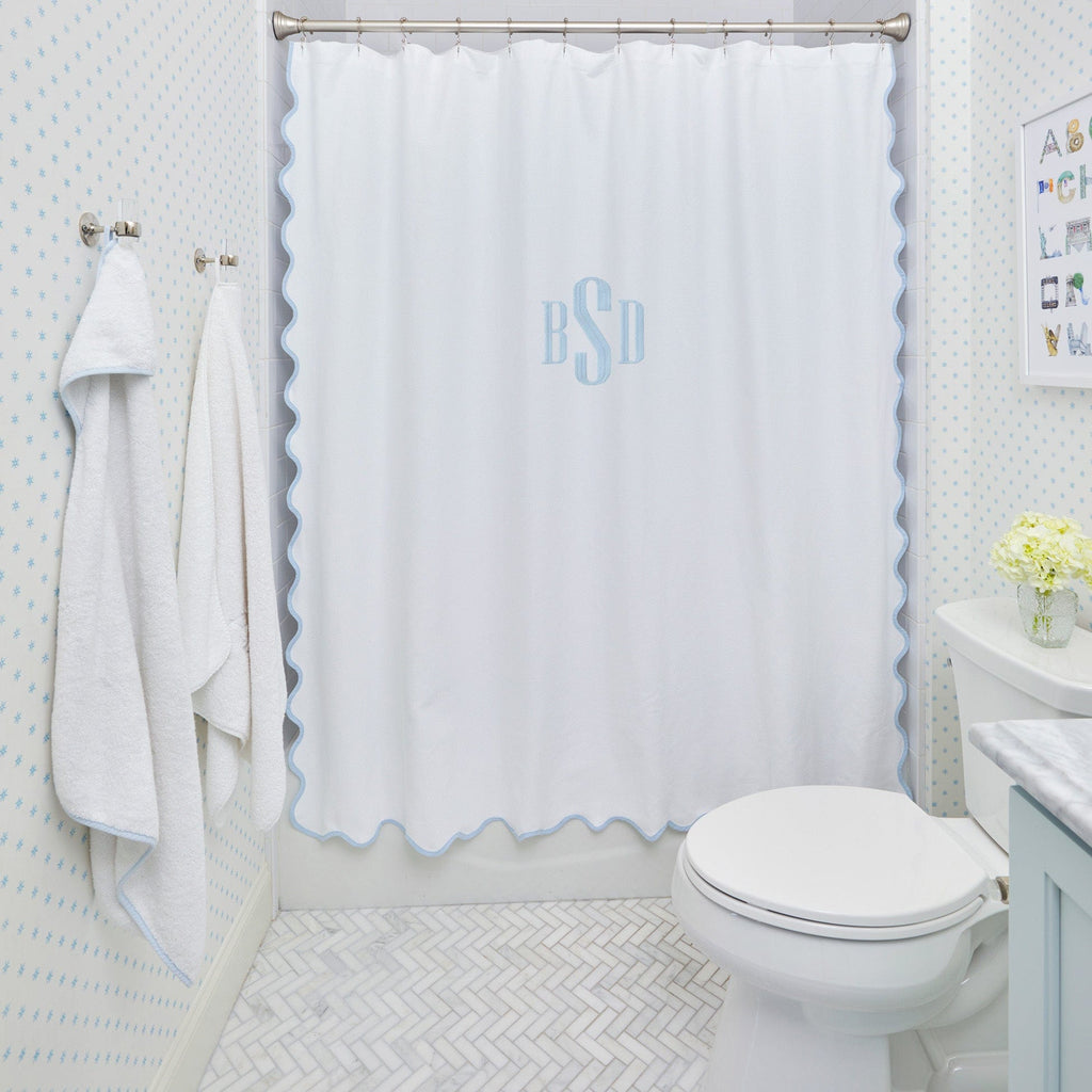 Shower Curtain, Scallop for Shower Areas, Bathroom Privacy and Everyday Bath Decor, 2 Sizes and 2 Colors image 2