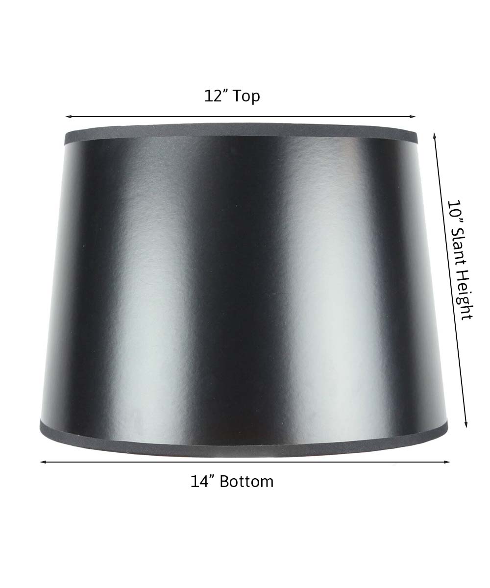 Lamp Shade, 14"W x 10"H Black Parchment Gold Lined Drum for Lamp Replacement, Reading Corners and Living Spaces image 2