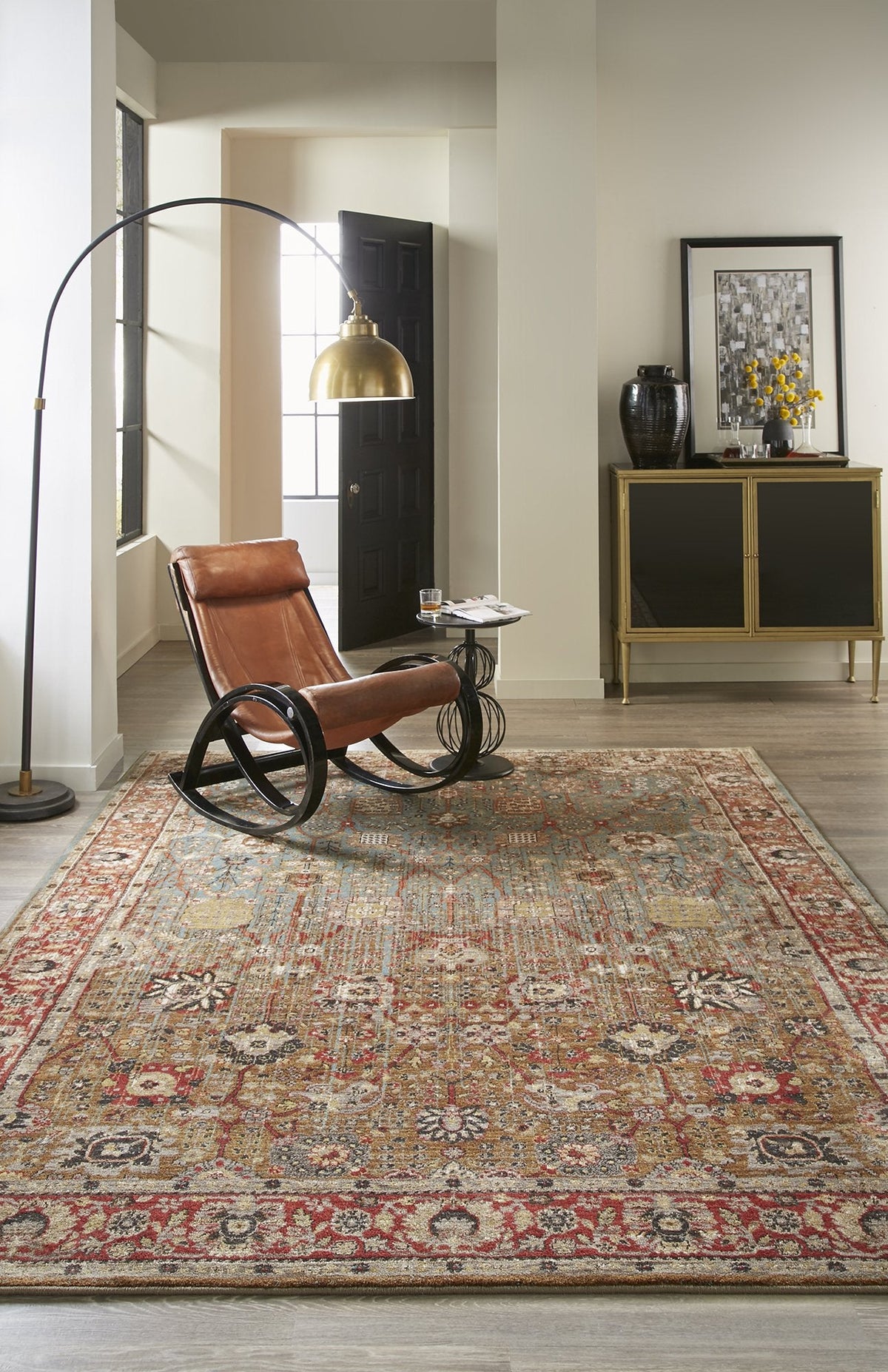 Area Rug, Spice Market Myanmar Aquamarine for Living Rooms, Bedrooms and Entryways, 5 Size Options image 2