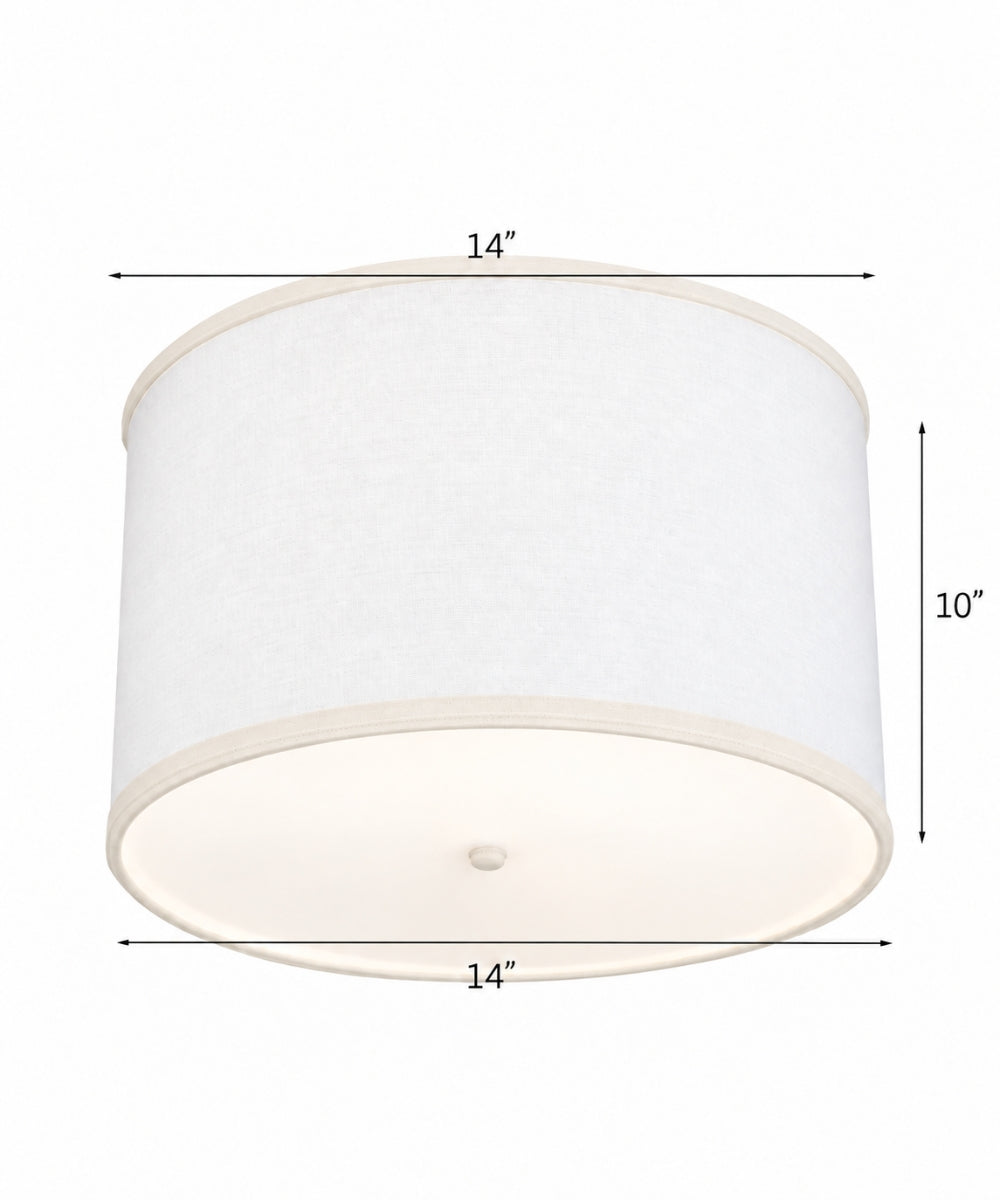 Ceiling Light Conversion Kit, 14"W White Fabric Drum for Existing Center-Post Dome Fixtures and Home Ceiling Lighting image 2