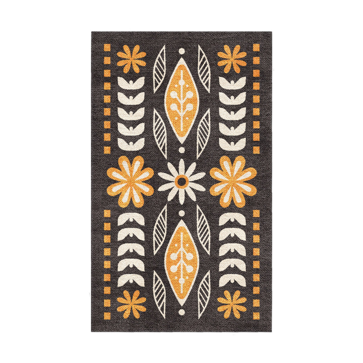 Area Rug, Topanga Black & Yellow for Hallways, Dining Spaces and Home Decor, 10 Size Options image 2