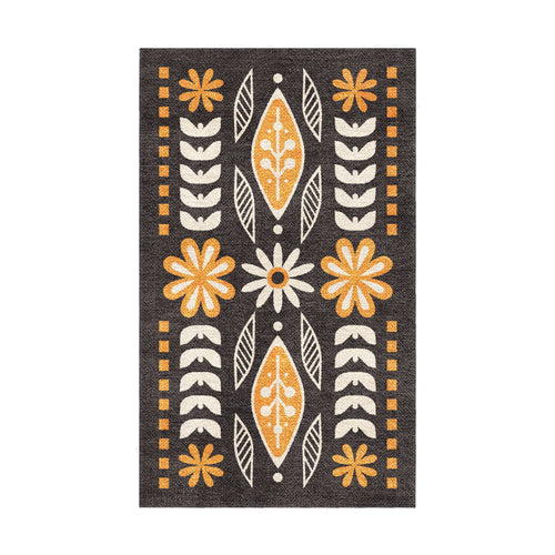 Area Rug, Topanga Black & Yellow for Hallways, Dining Spaces and Home Decor, 10 Size Options image 2