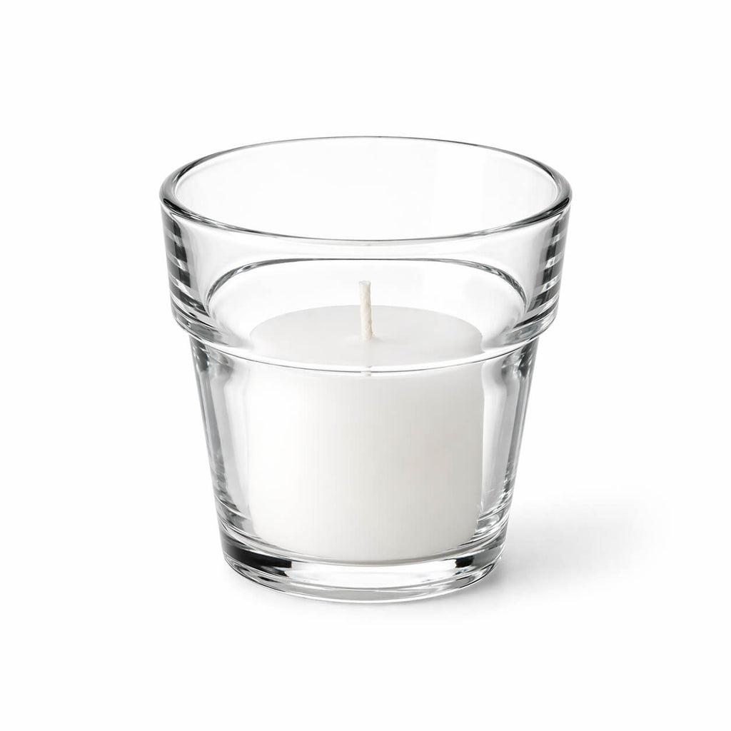 Votive Candle Holder Set, Flowerpot 12 Pack, Clear Glass Construction for Tabletop Candle Displays and Home Decorating image 2
