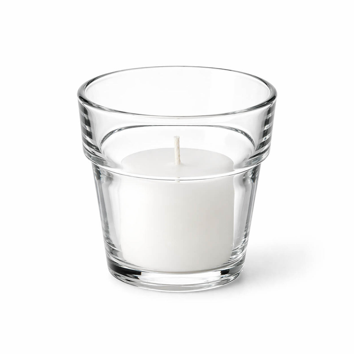 Votive Candle Holder Set, Flowerpot 12 Pack, Clear Glass Construction for Tabletop Candle Displays and Home Decorating image 2