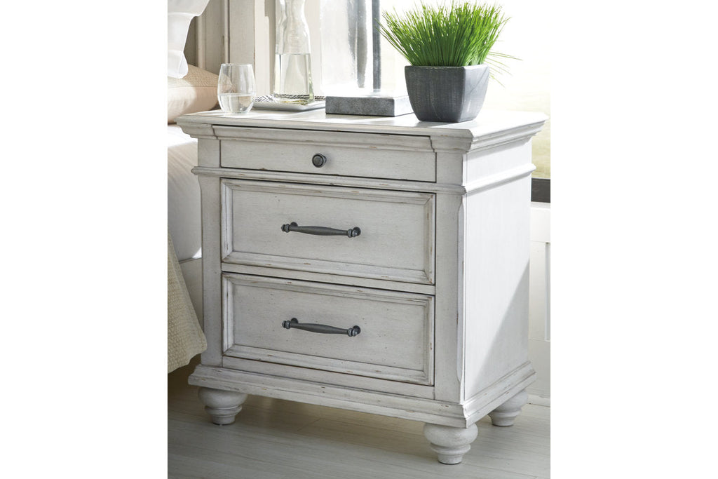 Nightstand, Kanwyn Whitewash, Solid Wood Construction for Bedside Storage, Bedroom Organization and Guest Rooms image 2
