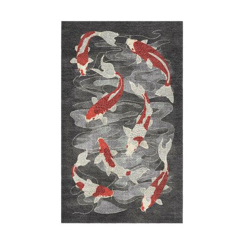 Area Rug, Koi Pond Charcoal for Living Rooms, Bedrooms and Entryways, 8 Size Options, Designed for Hallways, Dining Spaces and Home Decor image 2