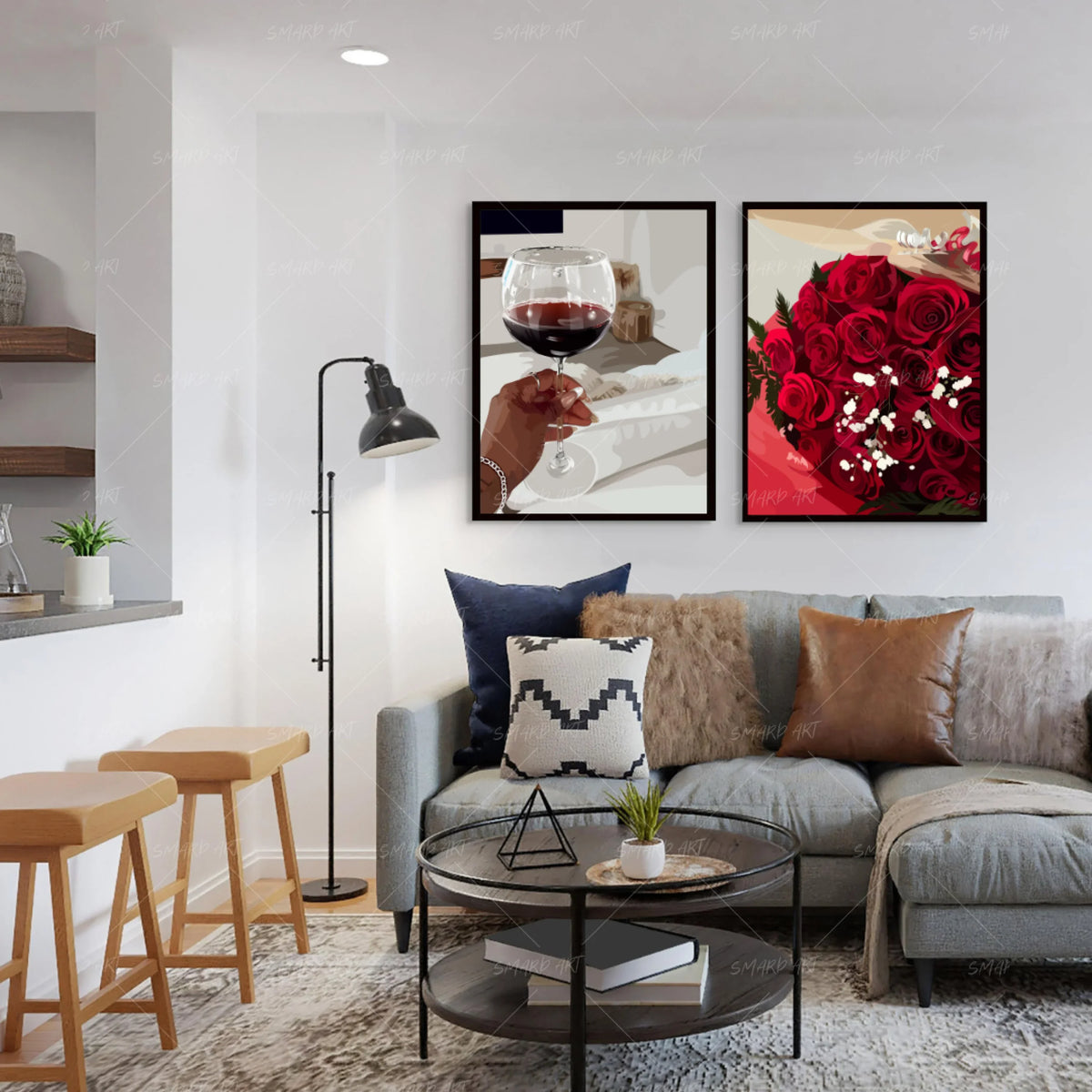 Wall Art Print, Red Roses for Living Rooms, Bedrooms and Home Offices, 4 Size Options, Designed for Gallery Walls and Modern Room Decor image 2