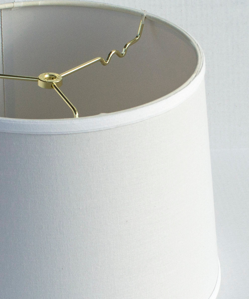 Fabric Lamp Shade, 14"W x 10"H White Linen Drum for Lamp Replacement, Reading Corners and Living Spaces image 2