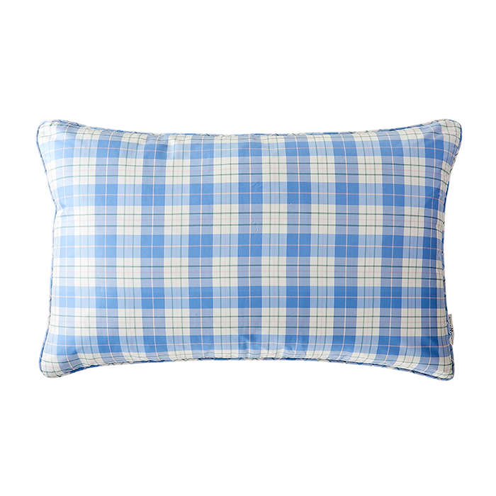 Decorative Pillow Cover Set, Porcelain Plaid in Silk for Bedroom Styling and Living Room Decor, 3 Size Options image 2