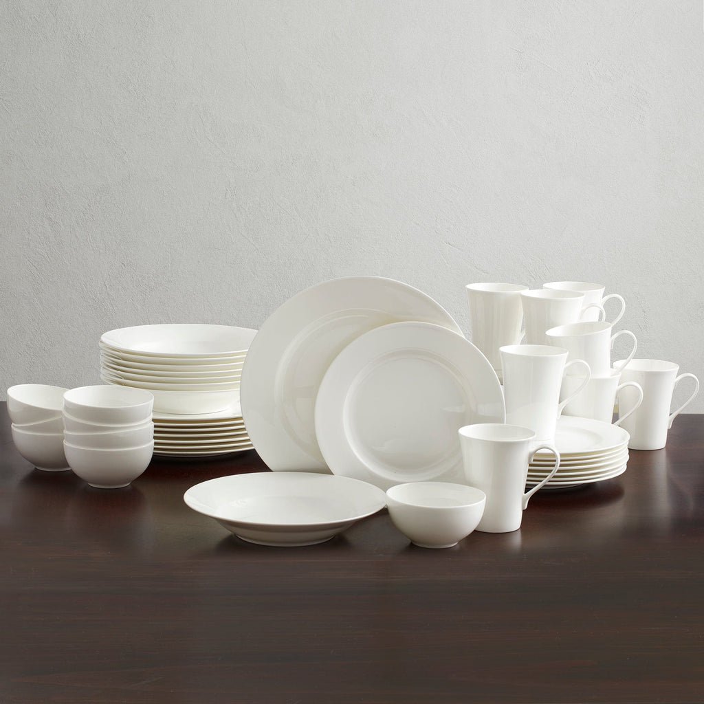 Dinnerware, Lucerne White 40 Piece Set, Service for 8, Lightweight Design for Everyday Meals and Table Settings image 2