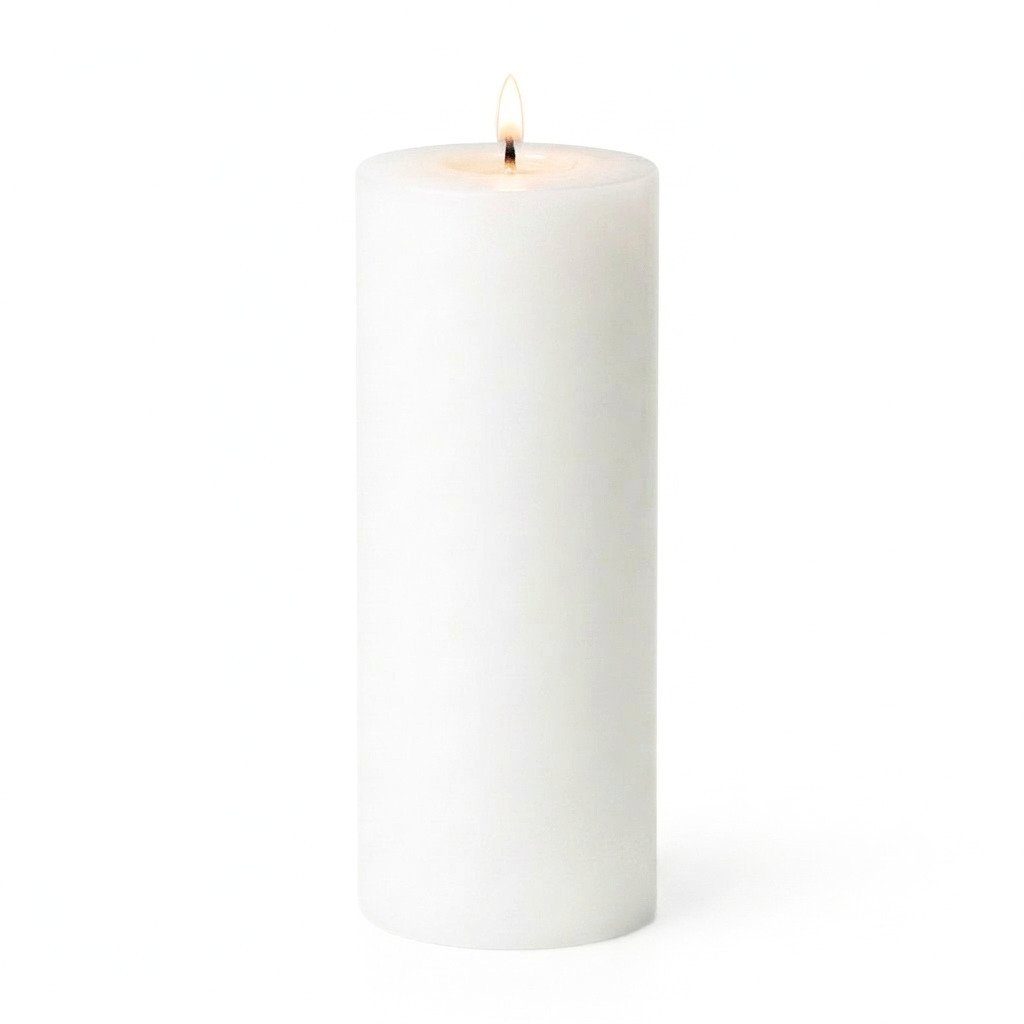Pillar Candle, 4" x 12" White, Cotton Wicks, Hand-Poured Wax, Unscented Wax for Home Candle Displays and Table Centerpieces image 2