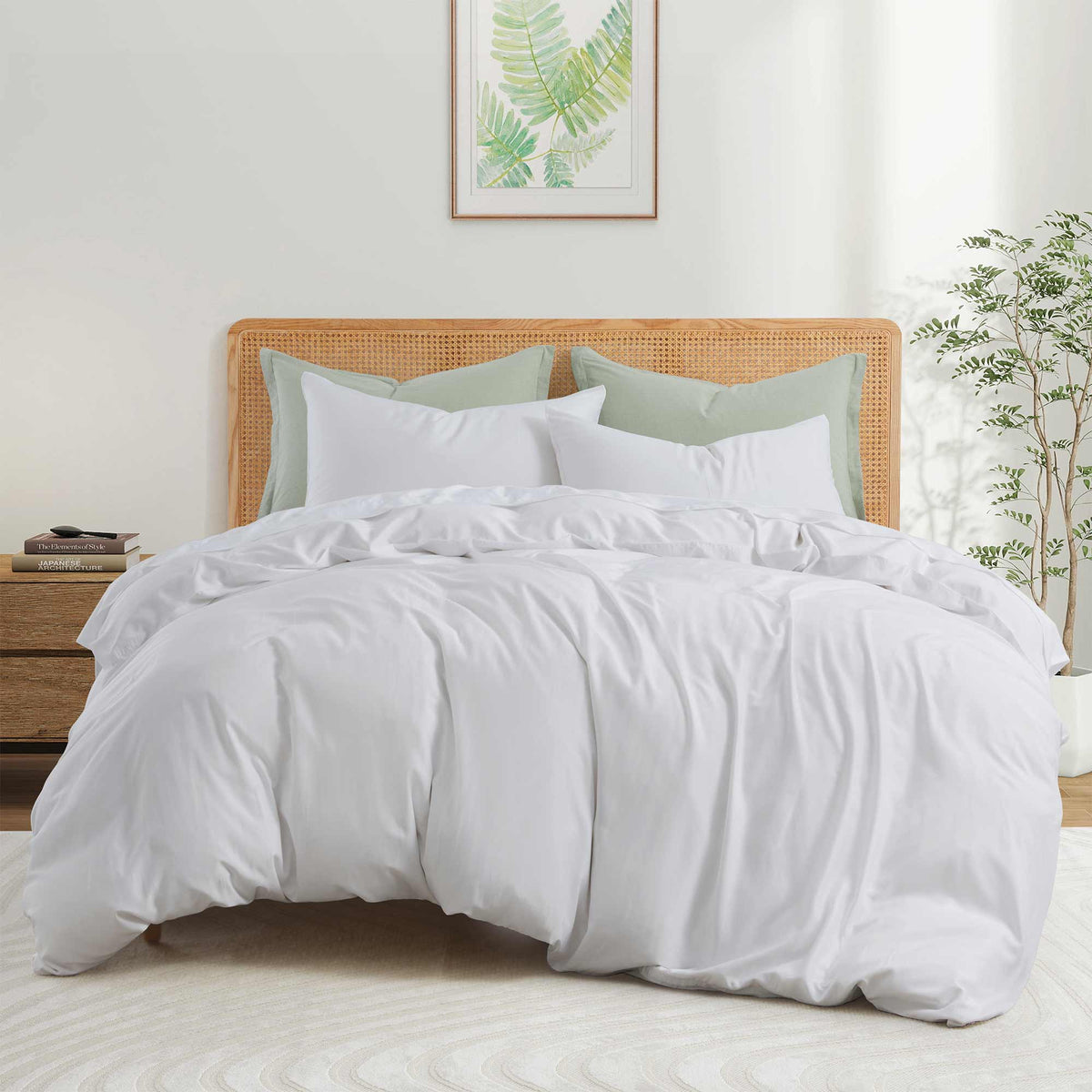 Duvet Cover Set, Organic Bamboo, Lightweight Design, Breathable Construction for Guest Rooms and Everyday Bedroom Styling, 3 Size Options image 2