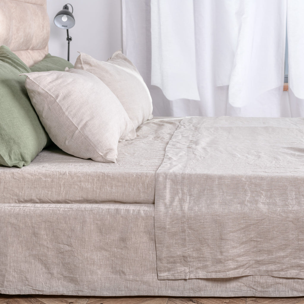 Bed Sheet Set, Natural Linen 4 Piece Linen Twin, Full, Queen for Everyday Bedroom Comfort and Guest Rooms, 6 Size Options image 2
