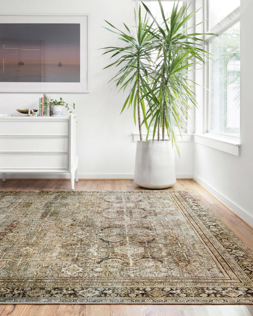 Area Rug, Layla LAY 03 Olive Charcoal for Hallways, Dining Spaces and Home Decor, 11 Size Options image 2