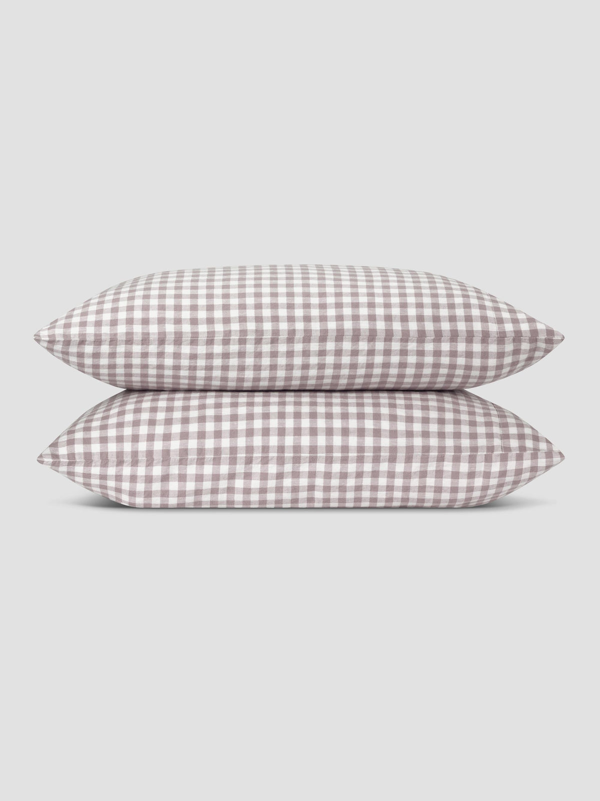 Pillowcase Set, Elderberry Gingham Linen Blend (Pair), Breathable Construction for Everyday Bedding and Bedroom Refreshes, 3 Size Options image 2