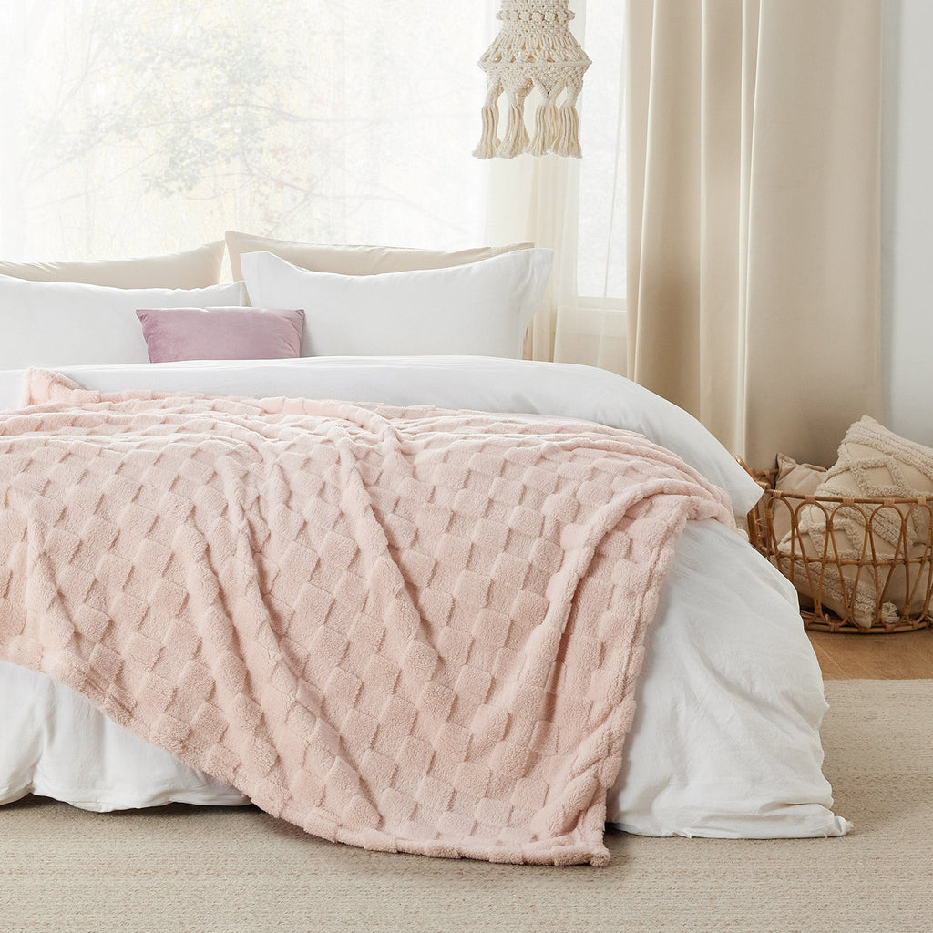 Cozy Throw Blanket, Jacquard Shaggy Sherpa for Living Rooms, Bedrooms and Everyday Lounging, 4 Sizes and 19 Colors image 2
