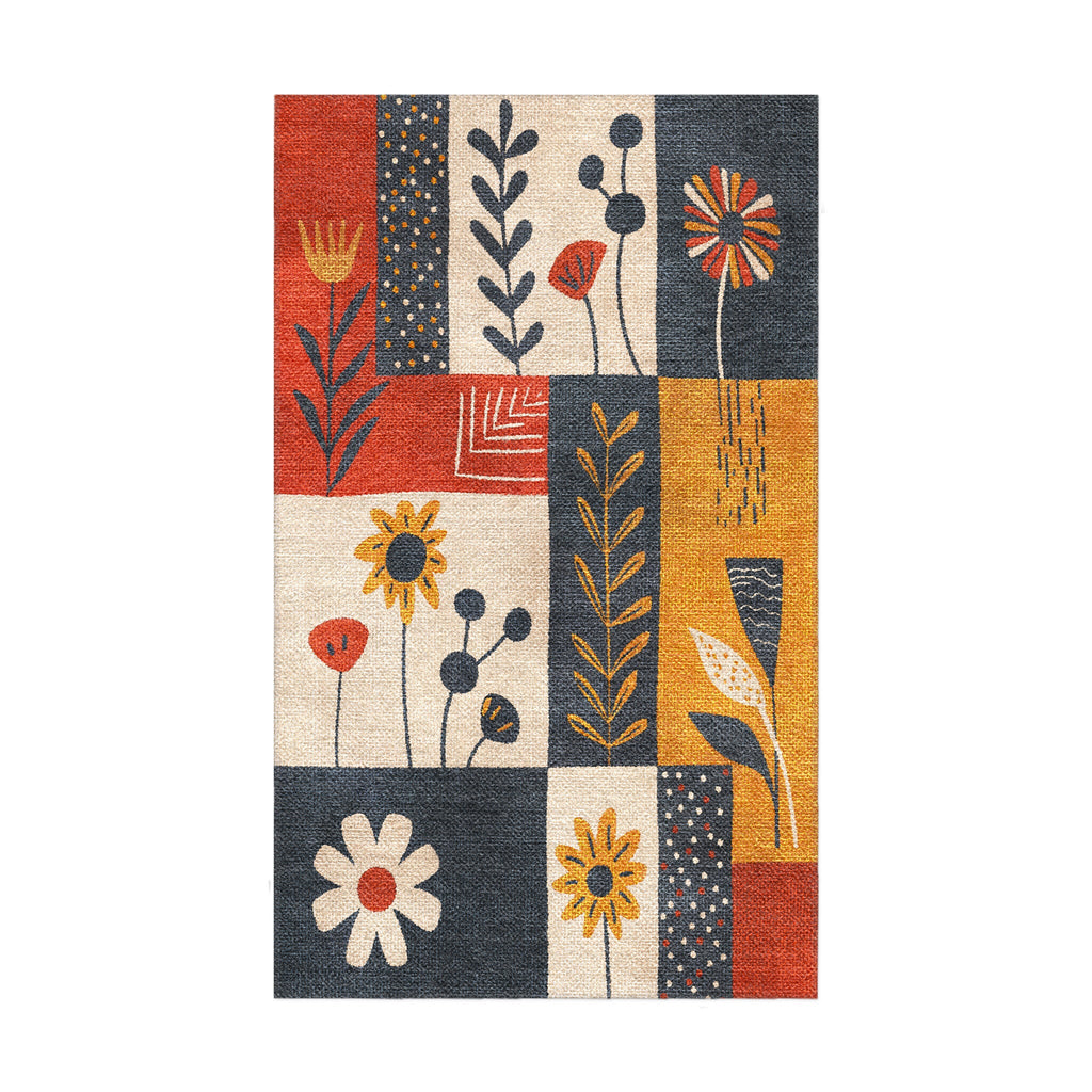 Area Rug, Midsummer Bloom Blue & Red for Hallways, Dining Spaces and Home Decor, 9 Size Options image 2