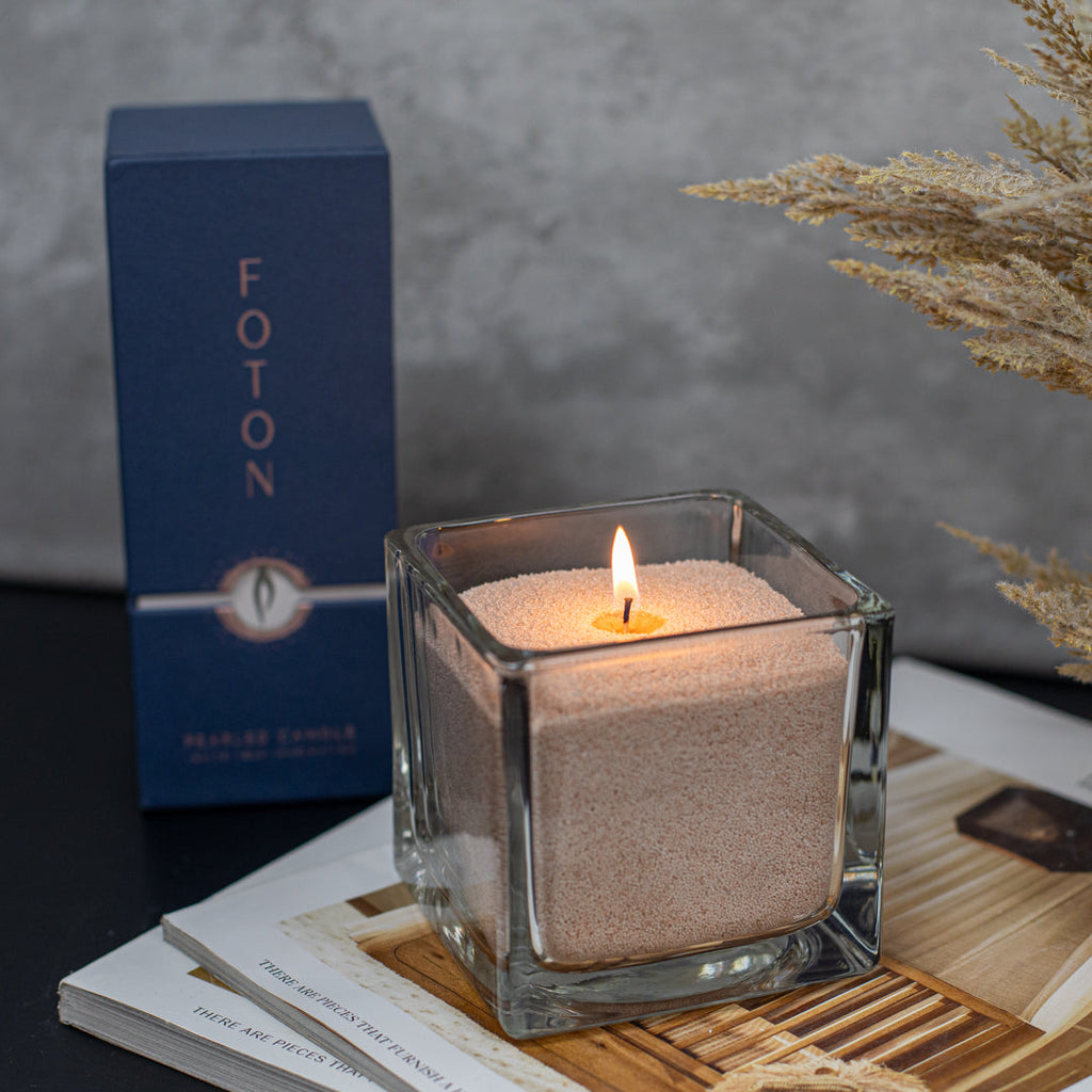 Decorative Candle, Cube Vase 4" for Entryways, Mantels and Everyday Home Ambience, Designed for Living Rooms, Bedrooms and Relaxing Evenings image 2