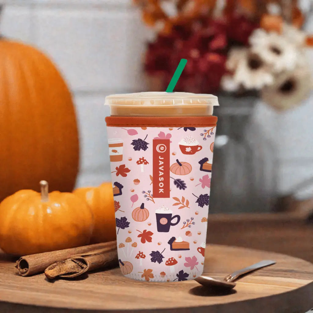 Reusable Cup Sleeve, PSL, Neoprene Construction for Coffee Cups, Daily Commutes and Dry Hands, 3 Size Options image 2
