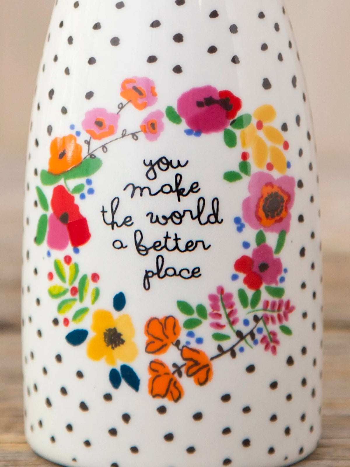 Decorative Vase, Ceramic Bud You Make World Better for Tabletop Arrangements and Home Decor image 2