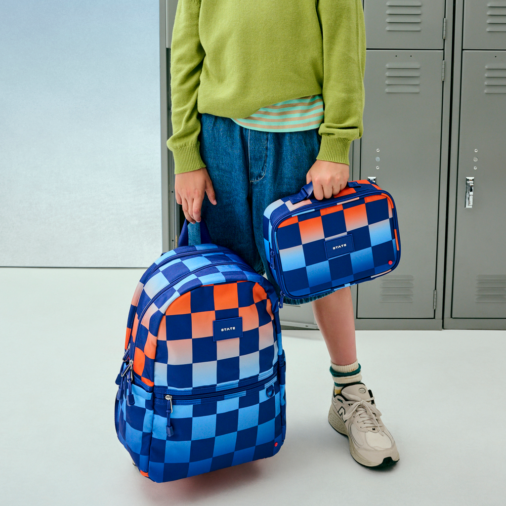 Insulated Lunch Box, Rodgers, Gradient Checkerboard, Detachable Divider for Daily Lunch Packing, School Meals and Portable Food Organization image 2