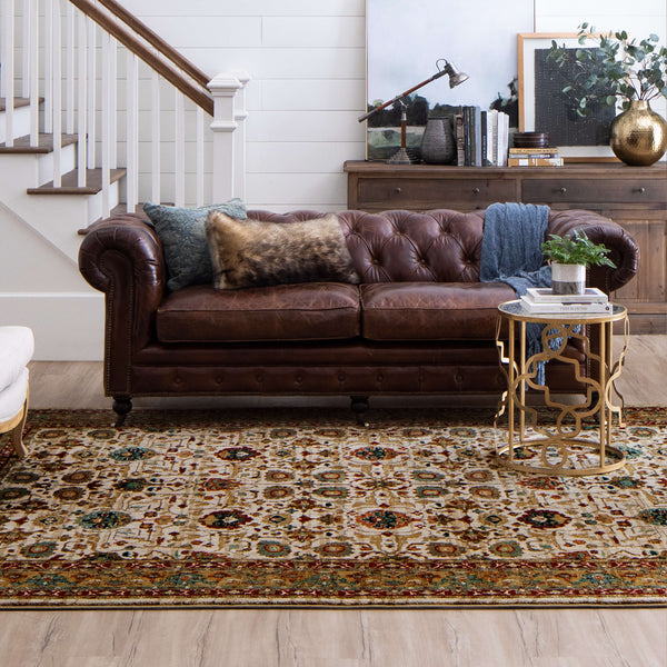Area Rug, Spice Market Keralam Cream for Living Rooms, Bedrooms and Entryways, 5 Size Options image 2