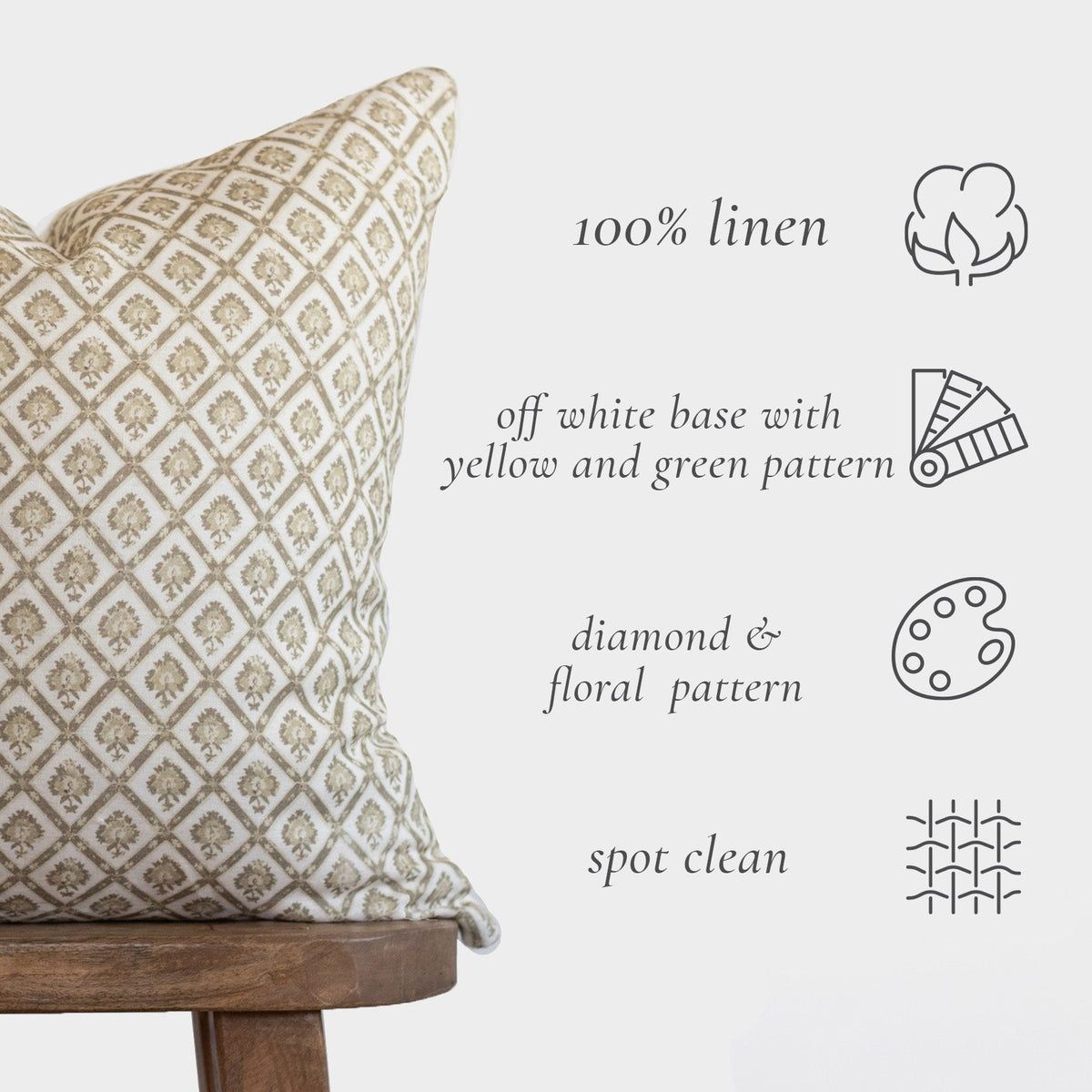 Decorative Pillow Cover Set, Evie in Linen 18" 20" 22" 26" for Bedroom Styling and Living Room Decor, 5 Size Options image 2