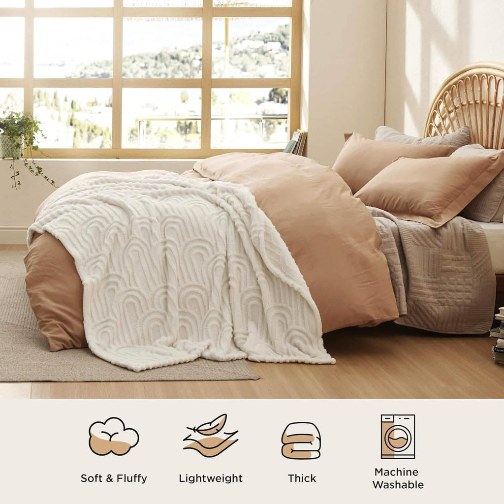 Cozy Throw Blanket, Arch Shaggy Sherpa Fleece, Lightweight Design, Machine-Washable Care for Living Rooms, Bedrooms and Everyday Lounging image 2