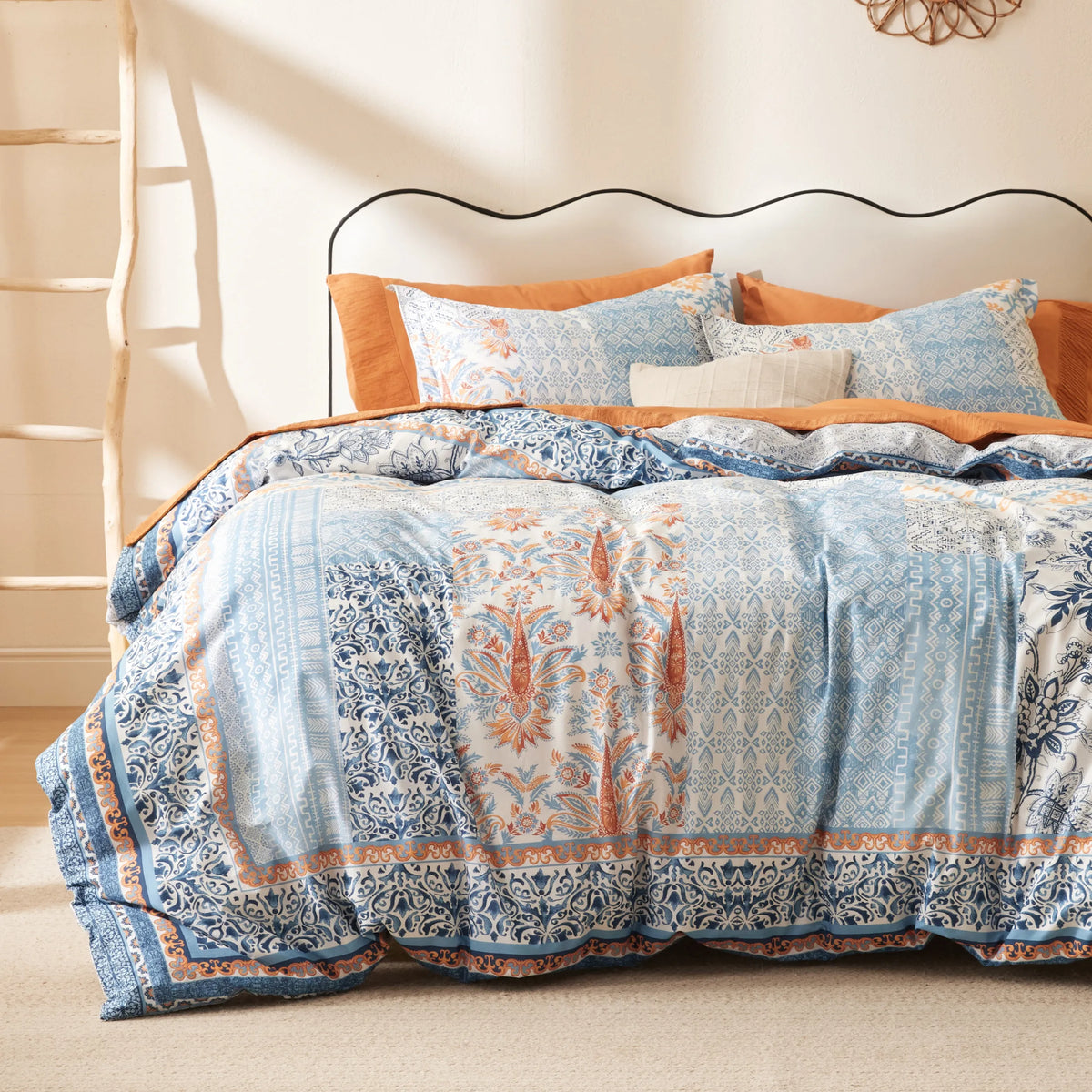 Duvet Cover Set, 100% Cotton Patterned, Breathable Construction for Bedroom Bedding Refresh and Everyday Comfort, 4 Sizes and 9 Colors image 2