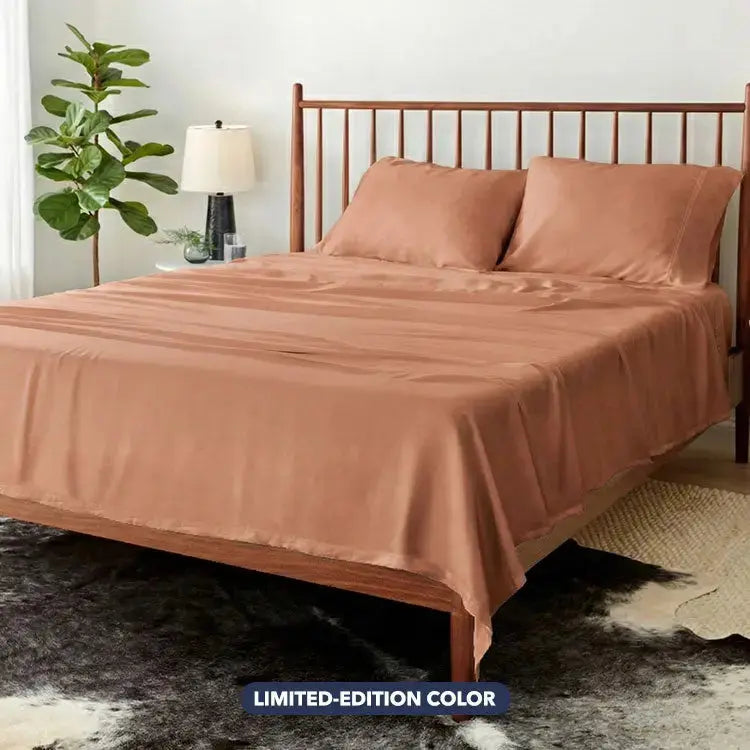Bed Sheet Set, Arctic Aire•MAX Sunlit Sienna, Breathable Construction for Everyday Bedroom Comfort and Guest Rooms, 3 Size Options image 2