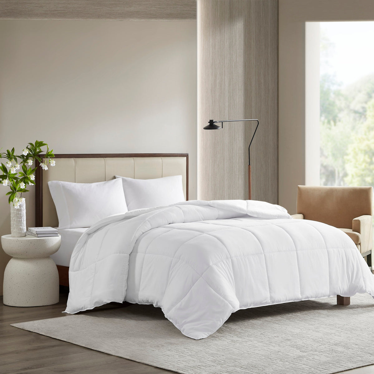 Down Alternative Comforter, Winfield 300 Thread Count Cotton Shell, Machine-Washable Care for Everyday Bedding and Comfortable Sleep image 2
